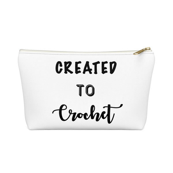 "Created to Crochet" - White Accessory Pouch