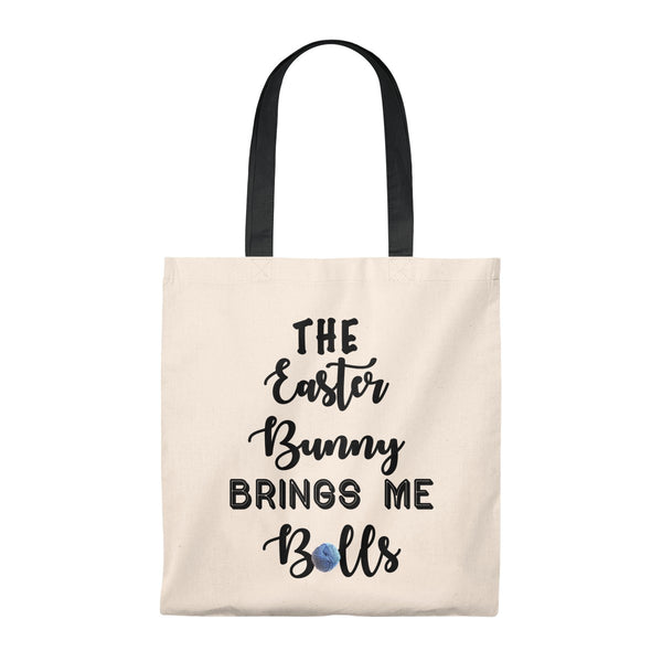 "The Easter Bunny Brings Me Balls"- Tote Bag - Vintage